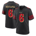 Odoa SF.49ers #6 Malik Mustapha Player Black Rivalries Collection Home Game Stitched Jerseys