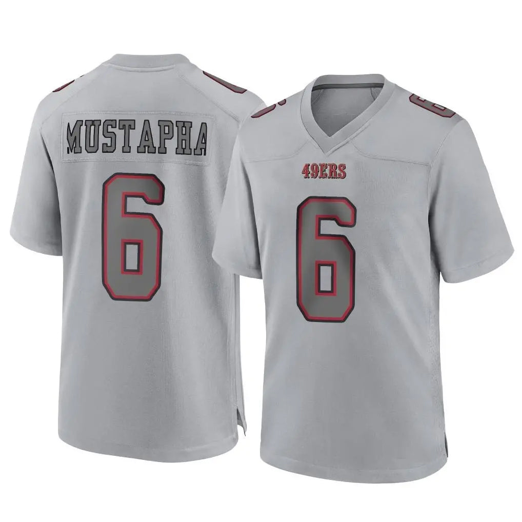 Odoa SF.49ers #6 Malik Mustapha Player Gray Atmosphere Fashion Home Game Stitched Jerseys