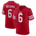 Odoa SF.49ers #6 Malik Mustapha Player Red Game Home Stitched Jerseys
