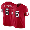 Odoa SF.49ers #6 Malik Mustapha Player Red Limited Alternate Vapor F.U.S.E. Home Game Stitched Jerseys