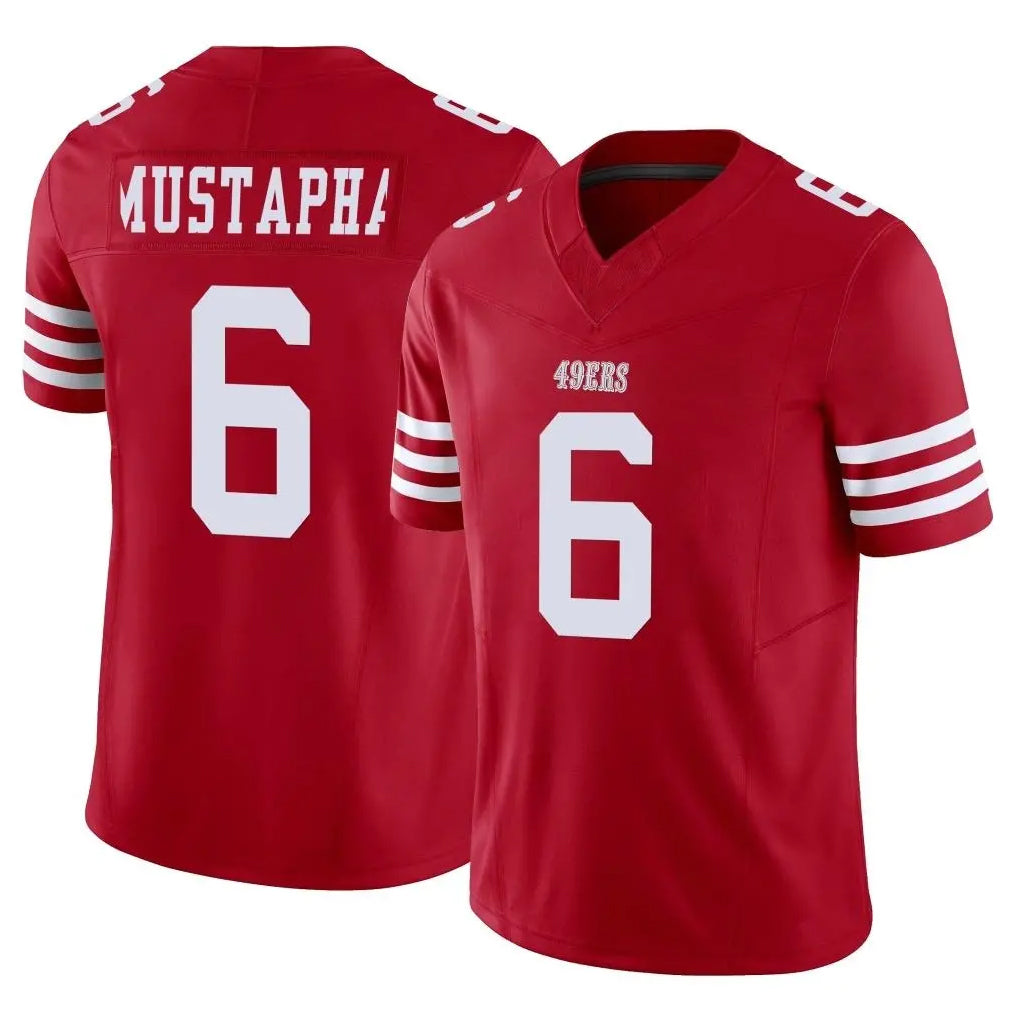 Odoa SF.49ers #6 Malik Mustapha Player Red Limited Vapor F.U.S.E. Home Game Stitched Jerseys