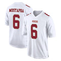 Odoa SF.49ers #6 Malik Mustapha Player White Fashion Home Game Stitched Jerseys