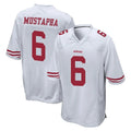 Odoa SF.49ers #6 Malik Mustapha Player White Home Game Stitched Jerseys