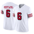 Odoa SF.49ers #6 Malik Mustapha Player White Limited Alternate Vapor F.U.S.E. Home Game Stitched Jerseys