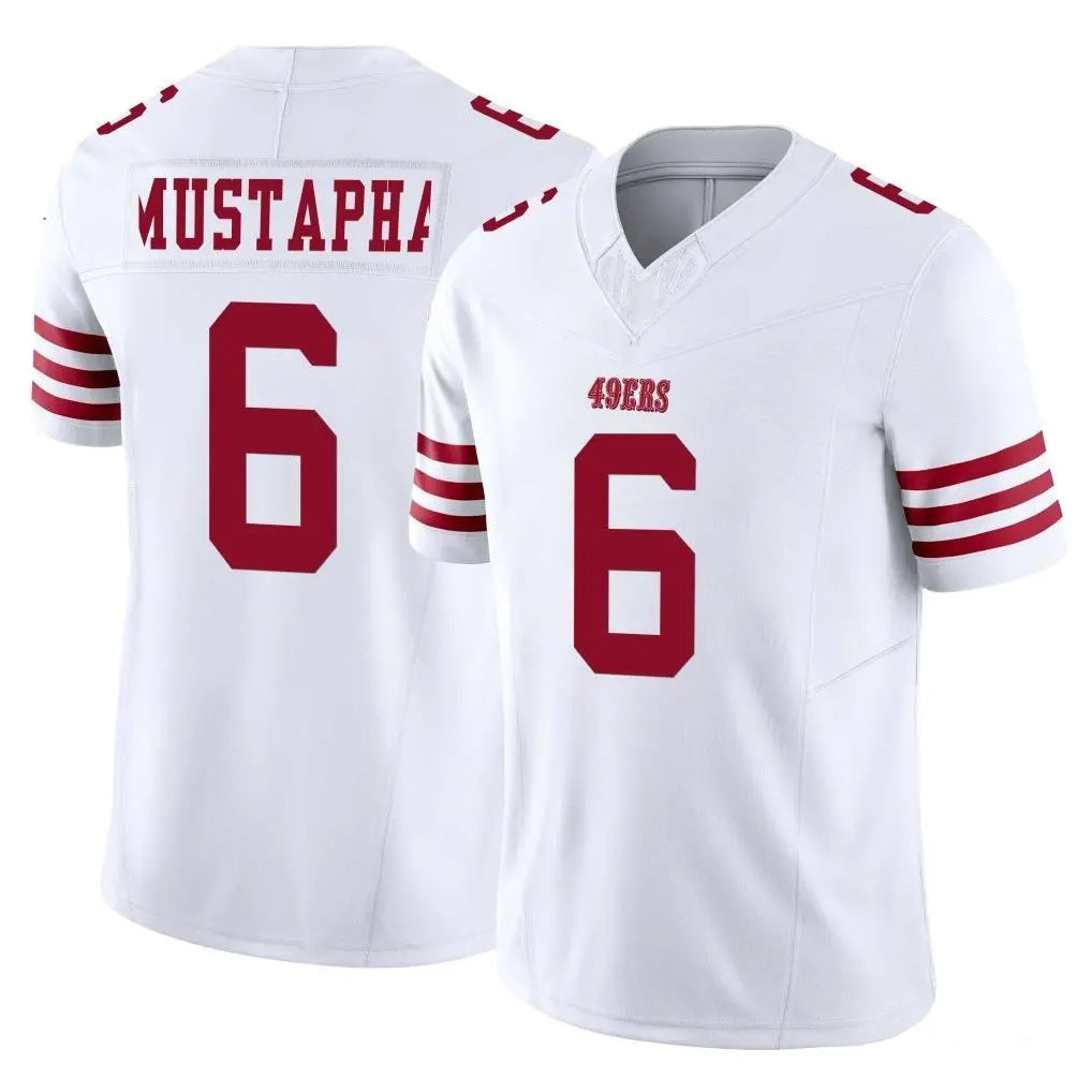 Odoa SF.49ers #6 Malik Mustapha Player White Limited Vapor F.U.S.E. Home Game Stitched Jerseys