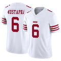 Odoa SF.49ers #6 Malik Mustapha Player White Limited Vapor F.U.S.E. Home Game Stitched Jerseys