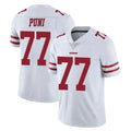 Odoa SF.49ers #77 Dominick Puni Player White Limited Vapor Untouchable Home Game Stitched Jerseys