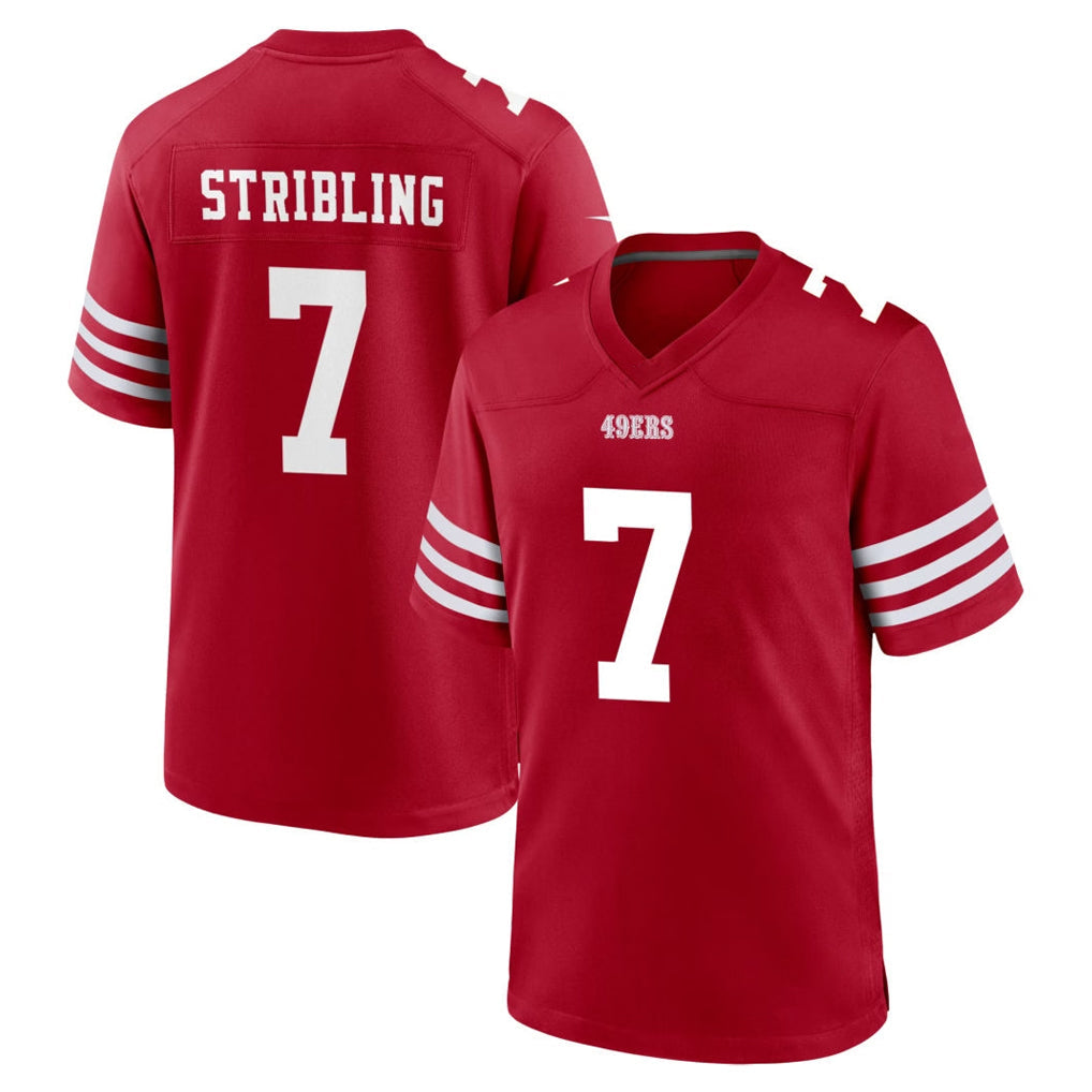 Odoa SF.49ers #7 De'Zhaun Stribling Player Red Game Home Stitched Jerseys