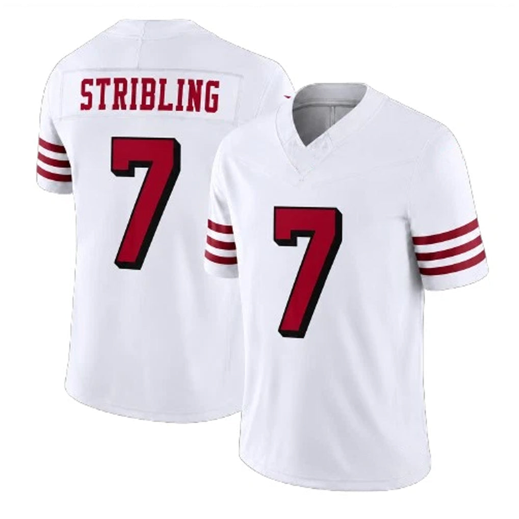 Odoa SF.49ers #7 De'Zhaun Stribling Player White Limited Alternate Vapor F.U.S.E. Home Game Stitched Jerseys