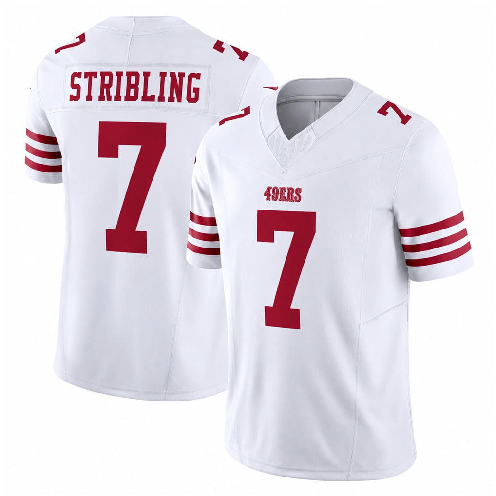 Odoa SF.49ers #7 De'Zhaun Stribling Player White Limited Vapor F.U.S.E. Home Game Stitched Jerseys
