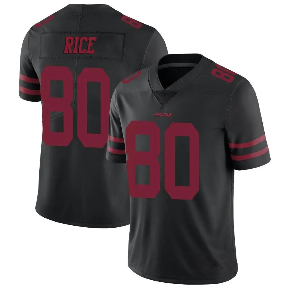 Odoa SF.49ers #80 Jerry Rice Player Black Vapor Untouchable Limited Throwback Stitched Jerseys