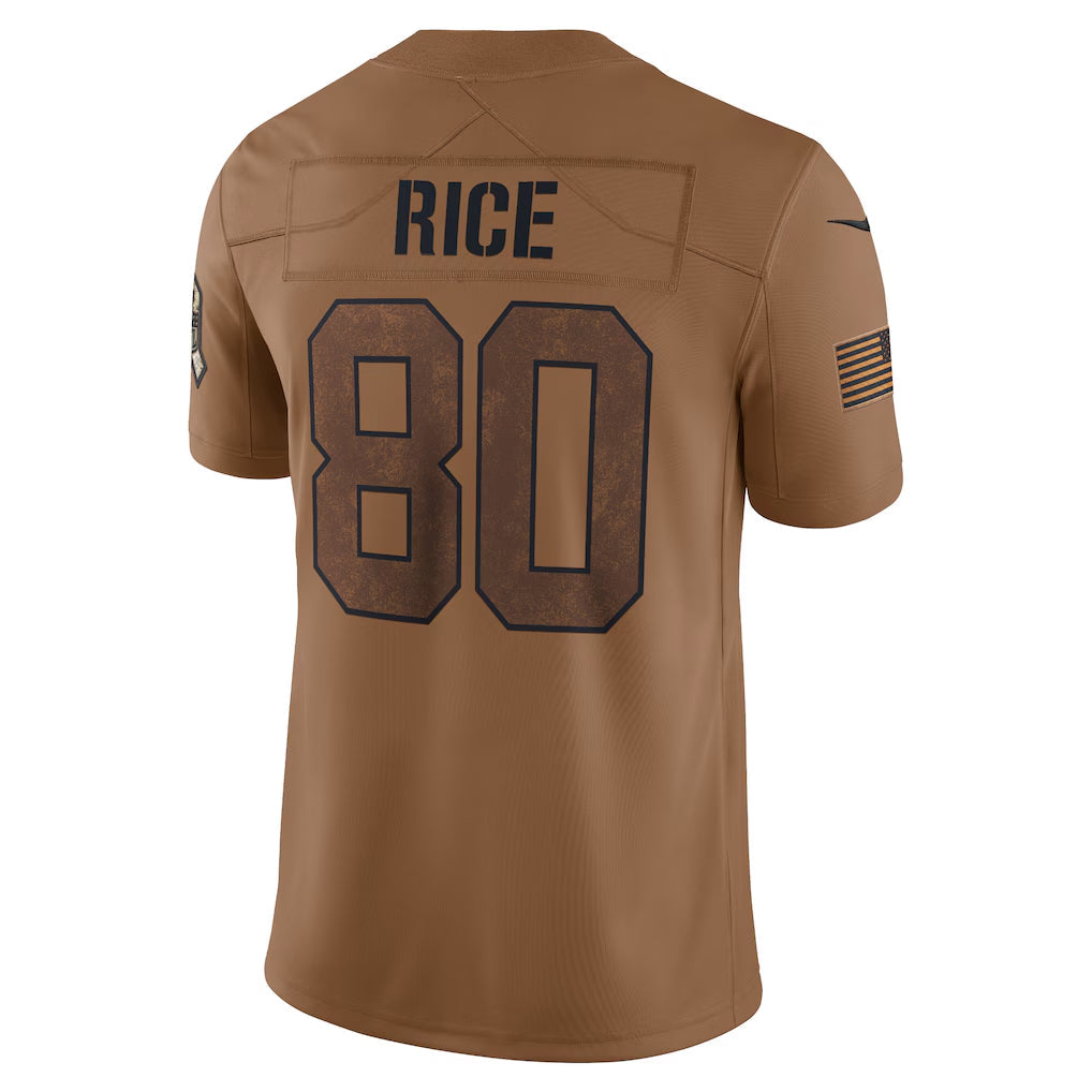 Odoa SF.49ers #80 Jerry Rice Player Brown Salute To Service Limited Stitched Jerseys