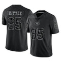 Odoa SF.49ers #85 George Kittle Player Black Limited Reflective Home Game Stitched Jerseys