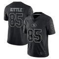 Odoa SF.49ers #85 George Kittle Player Black RFLCTV Limited Stitched Jerseys