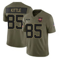 Odoa SF.49ers #85 George Kittle Player Olive 2025 Salute To Service Limited Home Game Stitched Jerseys
