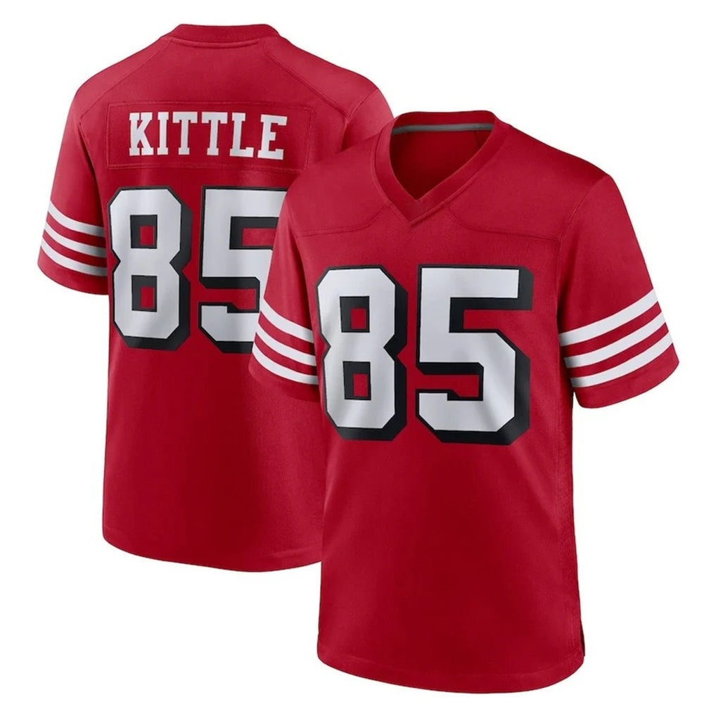 Odoa SF.49ers #85 George Kittle Player Red Limited Alternate Home Game Stitched Jerseys