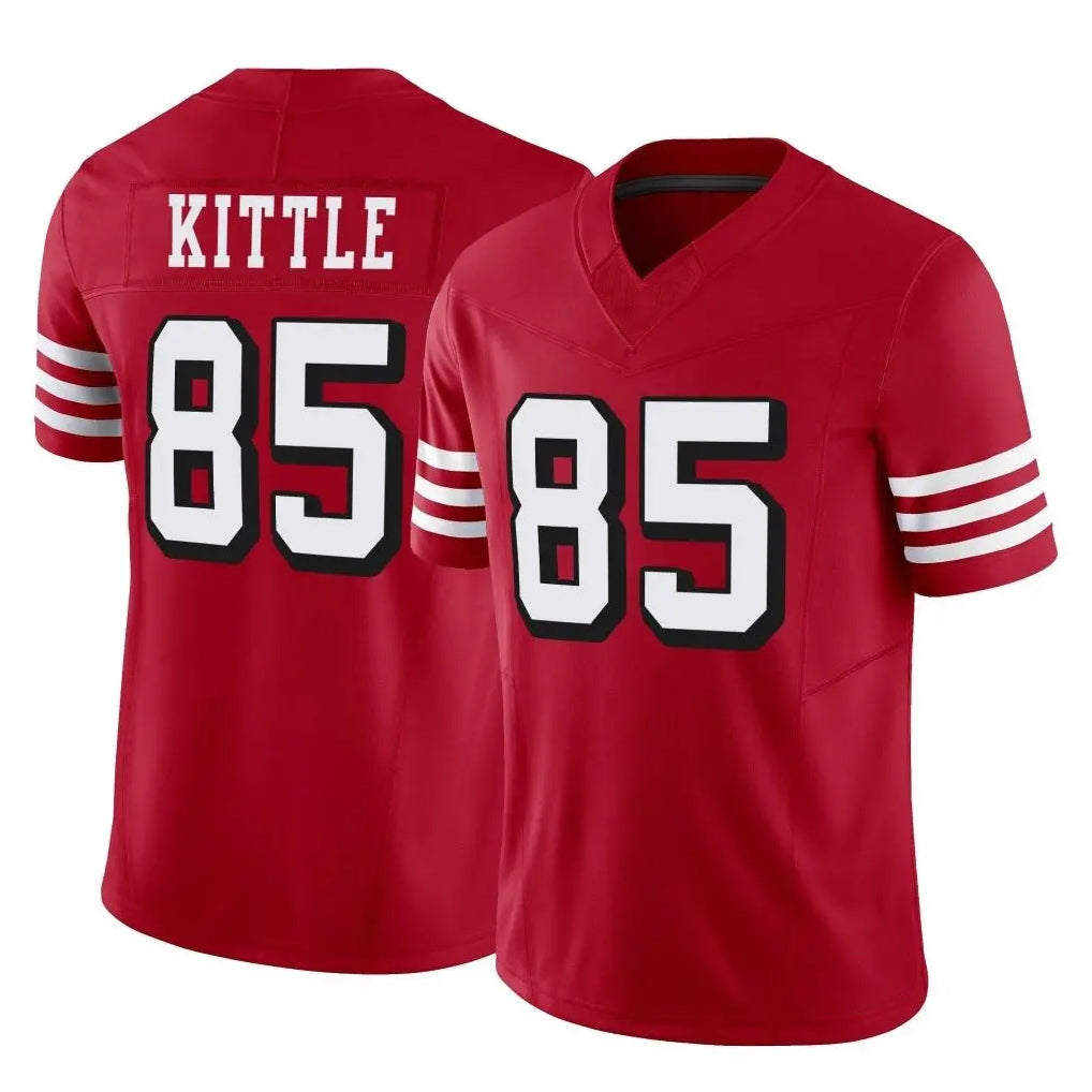 Odoa SF.49ers #85 George Kittle Player Red Limited Alternate Vapor F.U.S.E. Home Game Stitched Jerseys