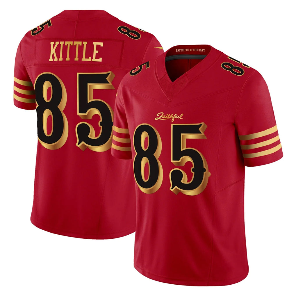 Odoa SF.49ers #85 George Kittle Player Red Rivalries Vapor Limited Home Game Stitched Jerseys