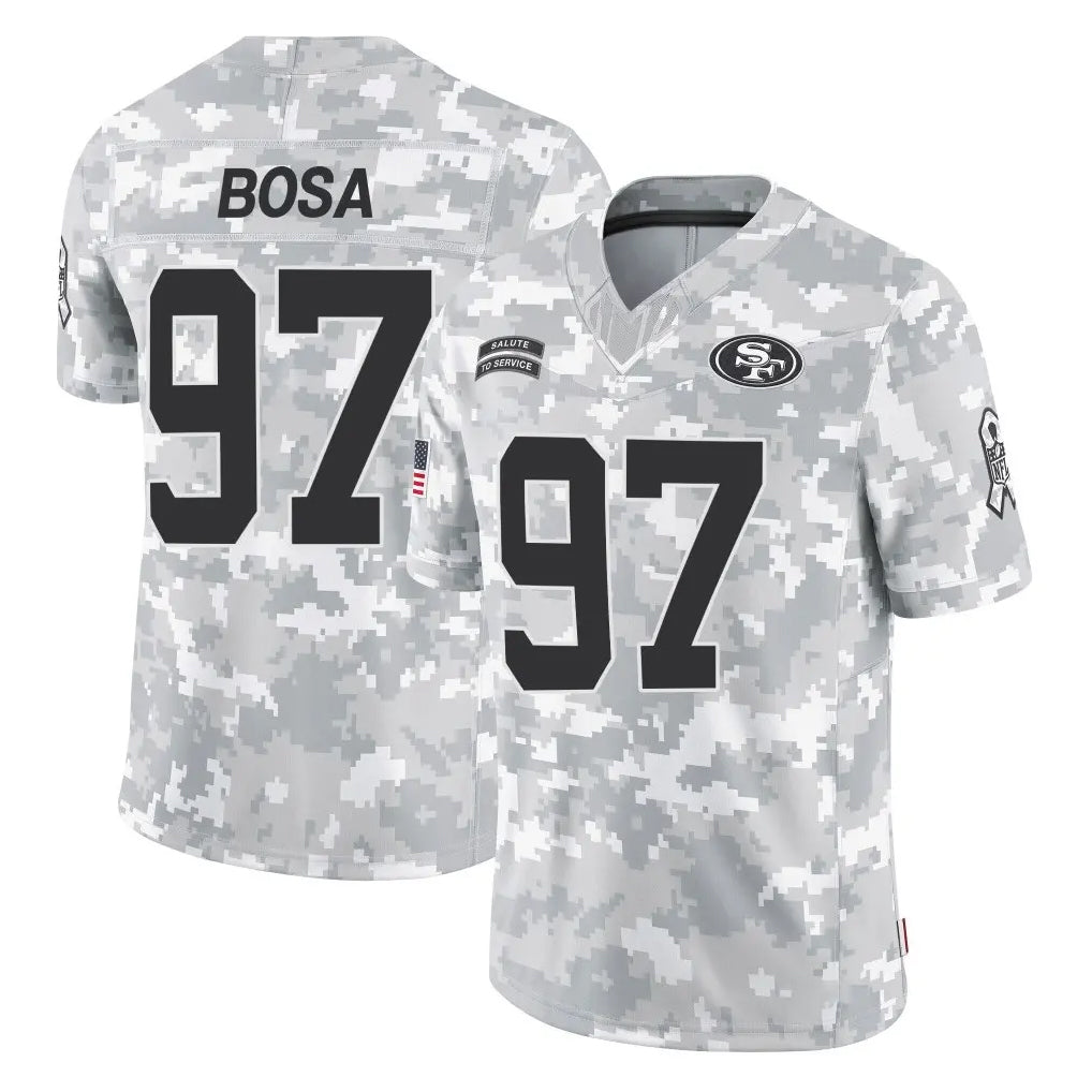 Odoa SF.49ers #97 Nick Bosa Player Arctic Camo Limited Salute To Service Home Game Stitched Jerseys