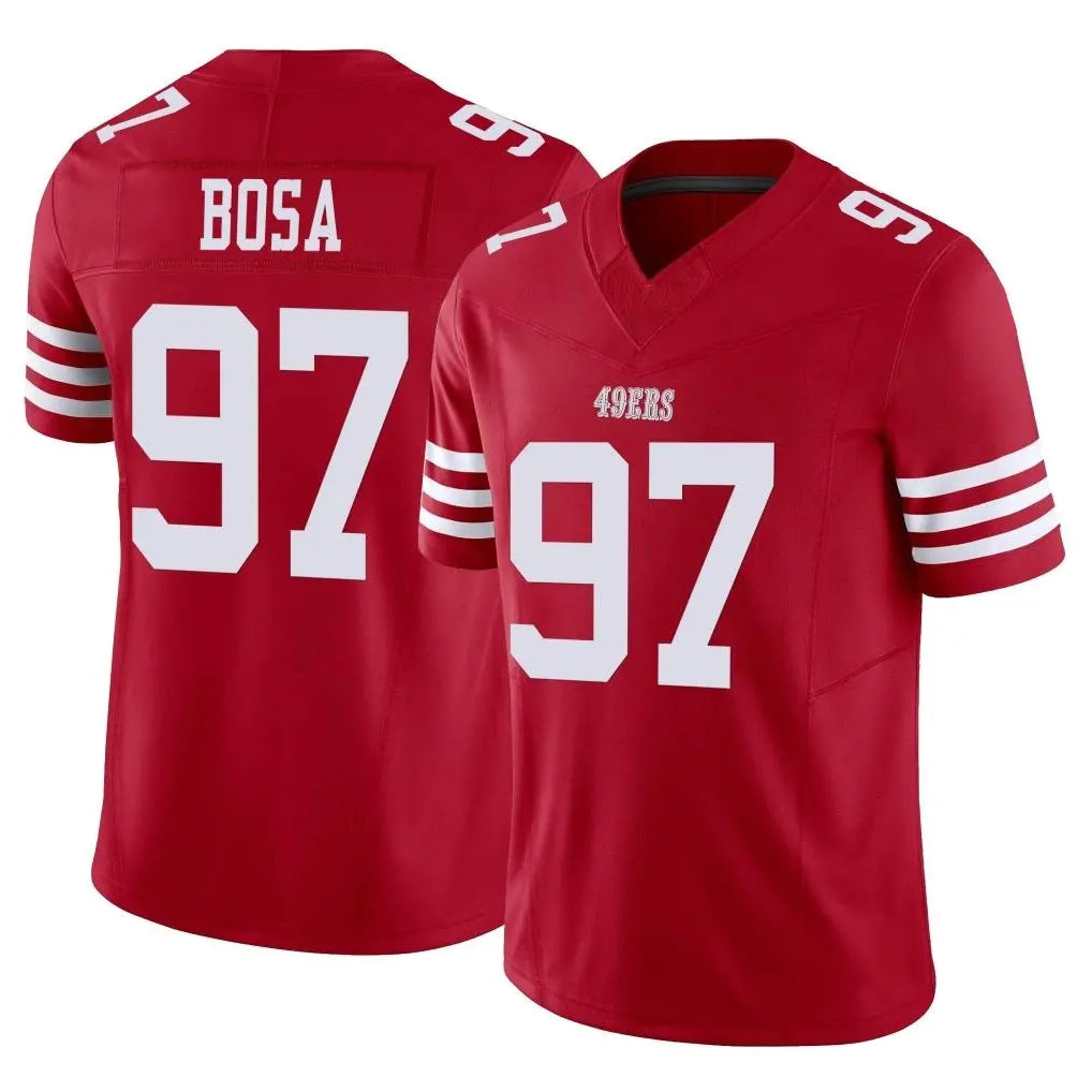 Odoa SF.49ers #97 Nick Bosa Player Red Limited Vapor F.U.S.E. Home Game Stitched Jerseys