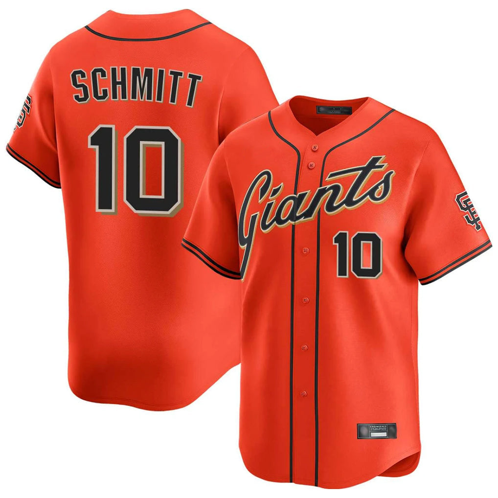 Odoa SF.Giants #10 Casey Schmitt Player Orange Home Limited Stitched Jerseys