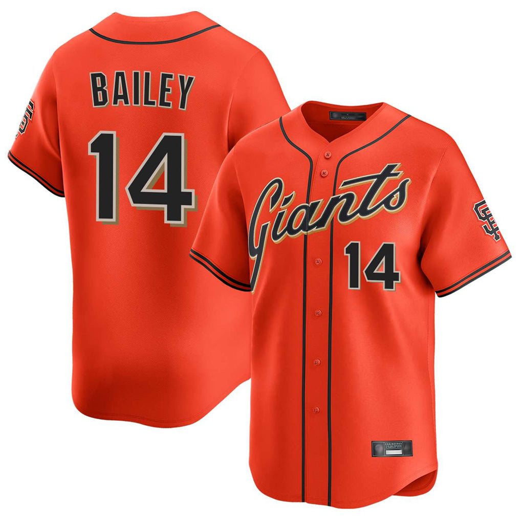 Odoa SF.Giants #14 Patrick Bailey Player Orange Home Limited Stitched Jerseys