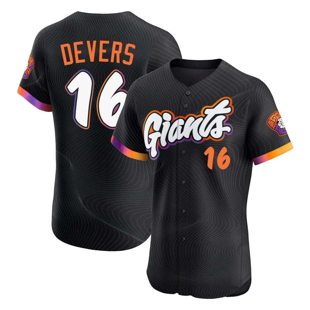 Odoa SF.Giants #16 Rafael Devers Player Black 2025 City Connect Home Limited Elite Stitched Jerseys