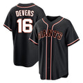 Odoa SF.Giants #16 Rafael Devers Player Black Fashion Out Home Limited Stitched Jerseys