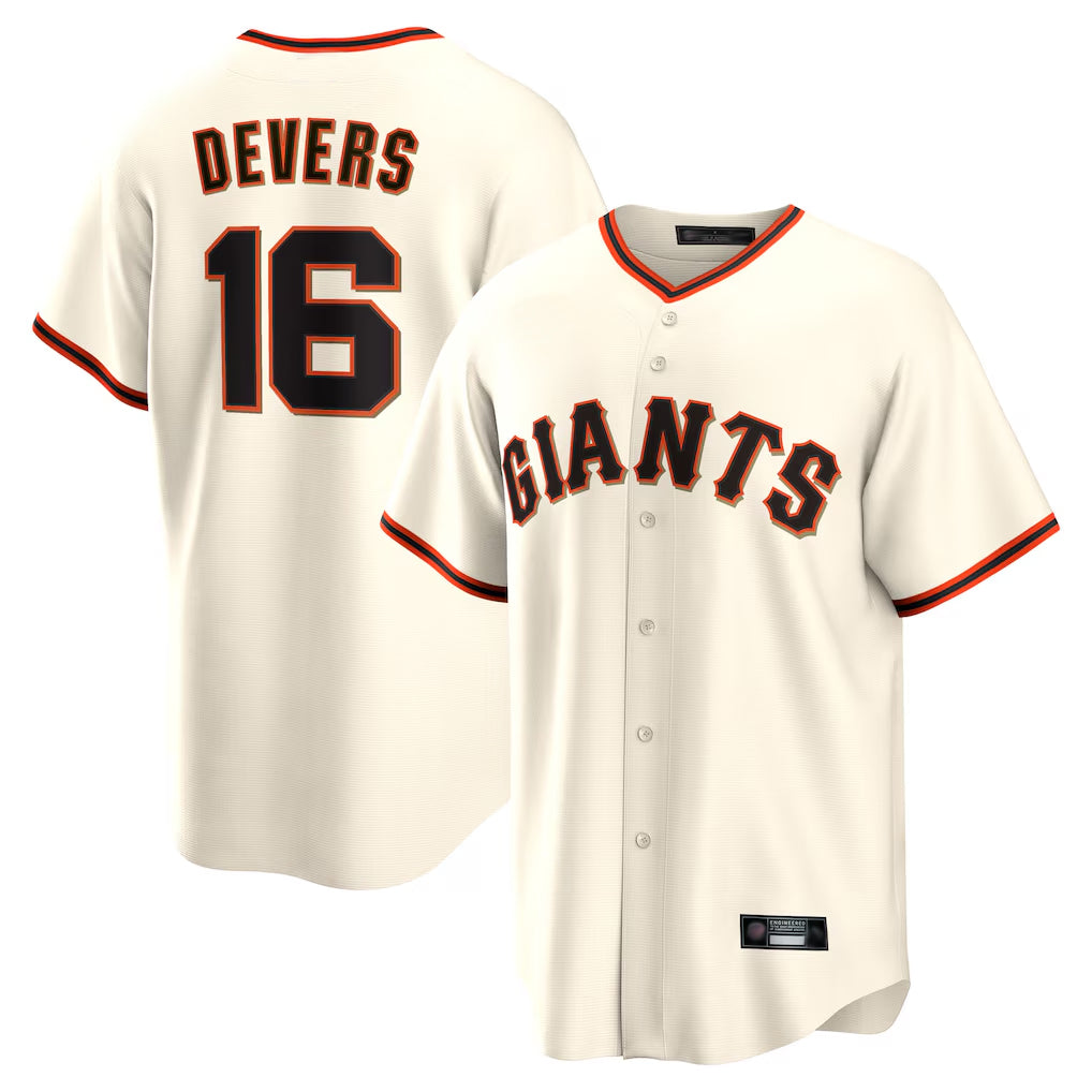 Odoa SF.Giants #16 Rafael Devers Player Cream Home Game Stitched Jerseys