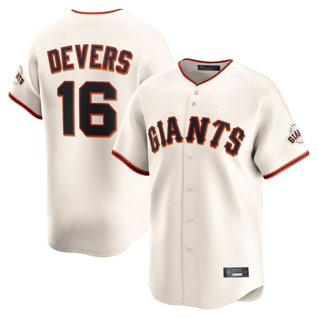 Odoa SF.Giants #16 Rafael Devers Player Cream Home Limited Stitched Jerseys