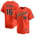 Odoa SF.Giants #16 Rafael Devers Player Orange Home Limited Stitched Jerseys