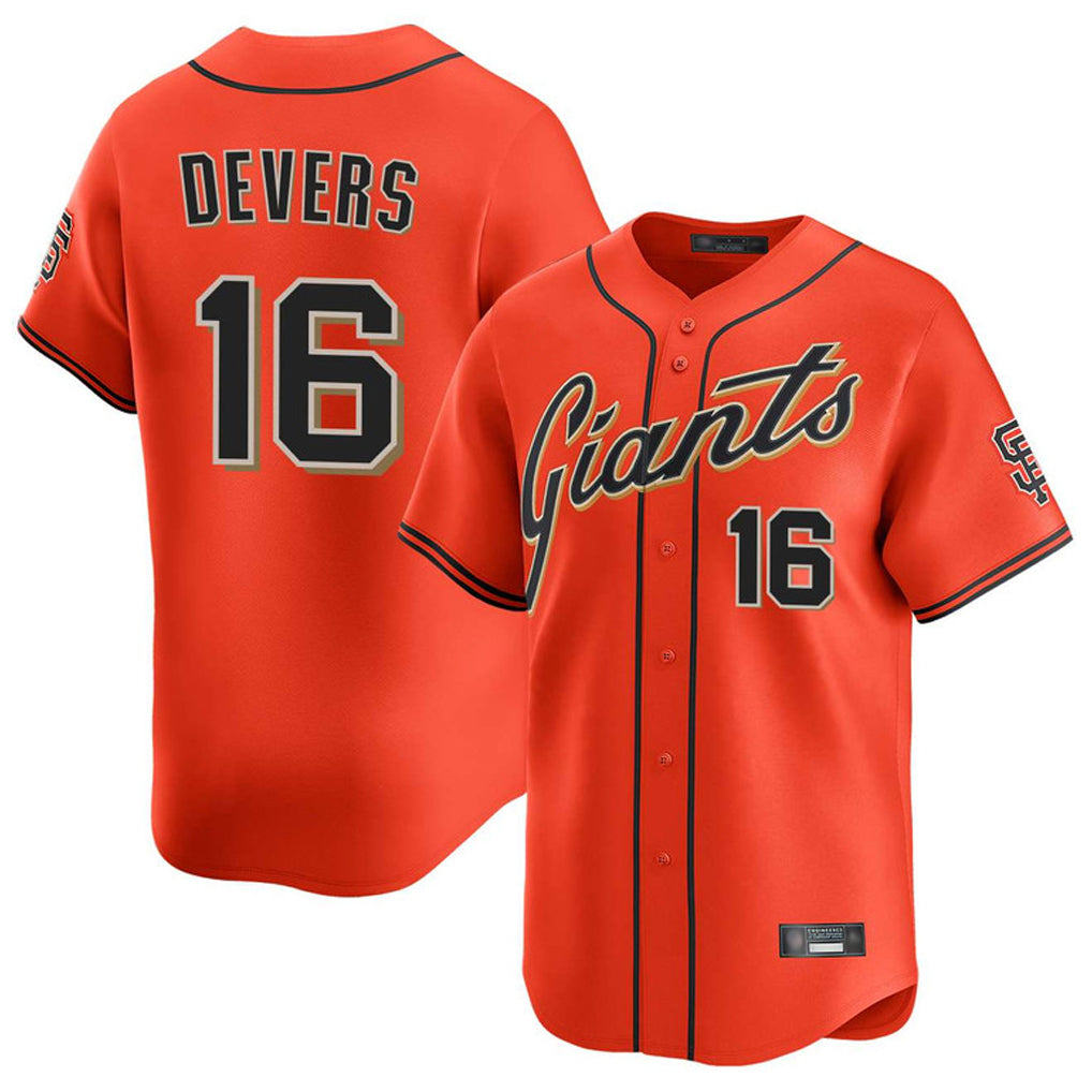 Odoa SF.Giants #16 Rafael Devers Player Orange Home Limited Stitched Jerseys