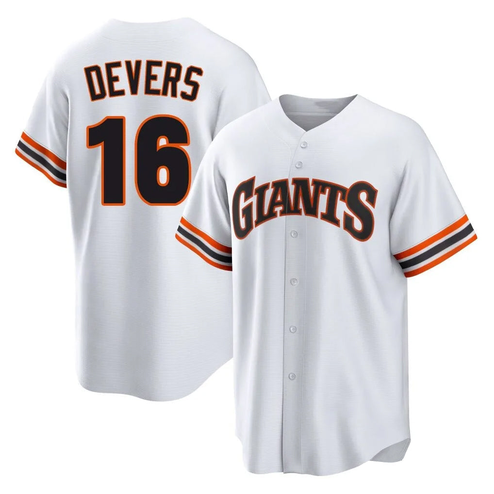 Odoa SF.Giants #16 Rafael Devers Player White Home Game Stitched Jerseys