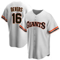 Odoa SF.Giants #16 Rafael Devers Player White Throwback Cooperstown Collection Home Game Stitched Jerseys