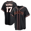 Odoa SF.Giants #17 Heliot Ramos Player Black Fashion Out Home Limited Stitched Jerseys
