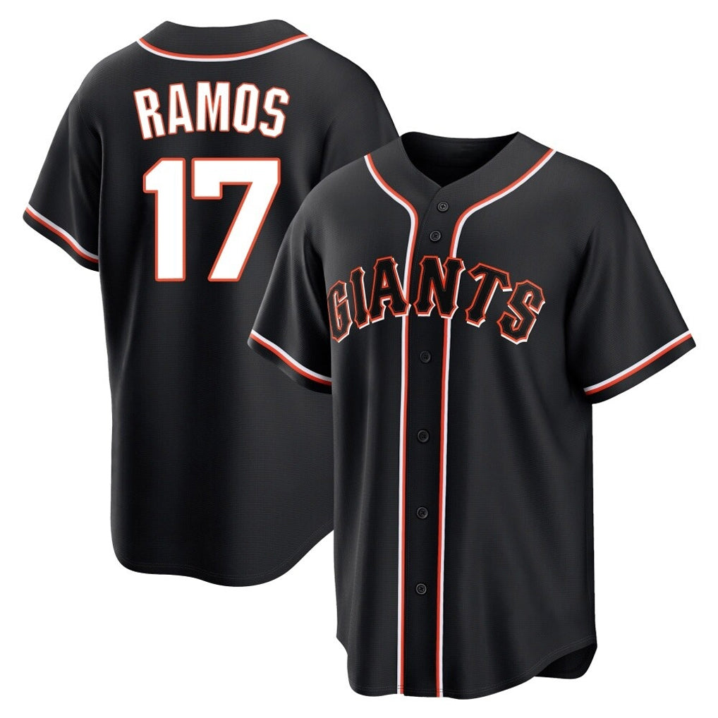 Odoa SF.Giants #17 Heliot Ramos Player Black Fashion Out Home Limited Stitched Jerseys