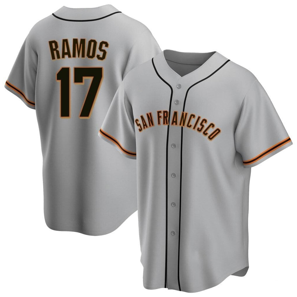 Odoa SF.Giants #17 Heliot Ramos Player Gray Home Game Stitched Jerseys
