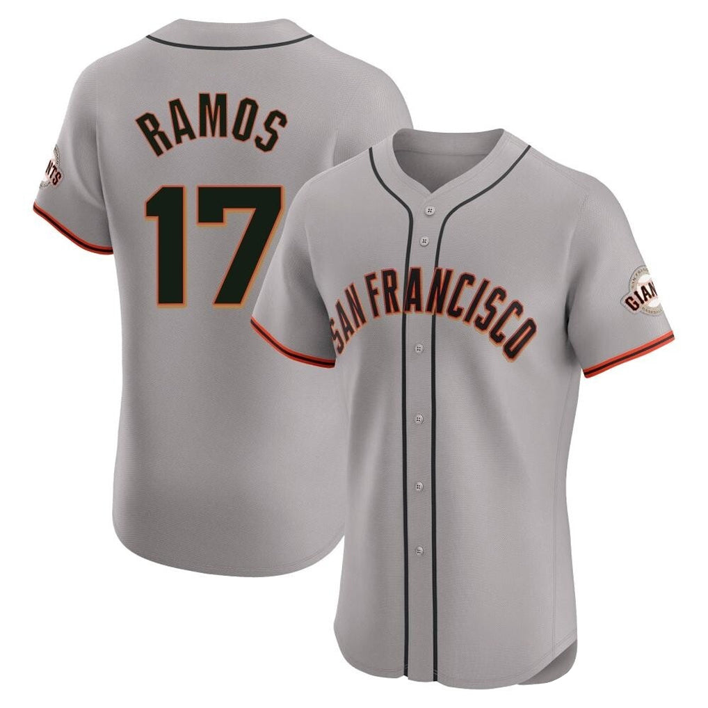 Odoa SF.Giants #17 Heliot Ramos Player Gray Home Limited Elite Stitched Jerseys