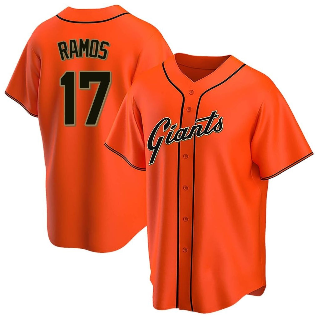 Odoa SF.Giants #17 Heliot Ramos Player Orange Home Game Stitched Jerseys