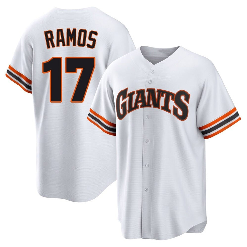 Odoa SF.Giants #17 Heliot Ramos Player White Home Game Stitched Jerseys