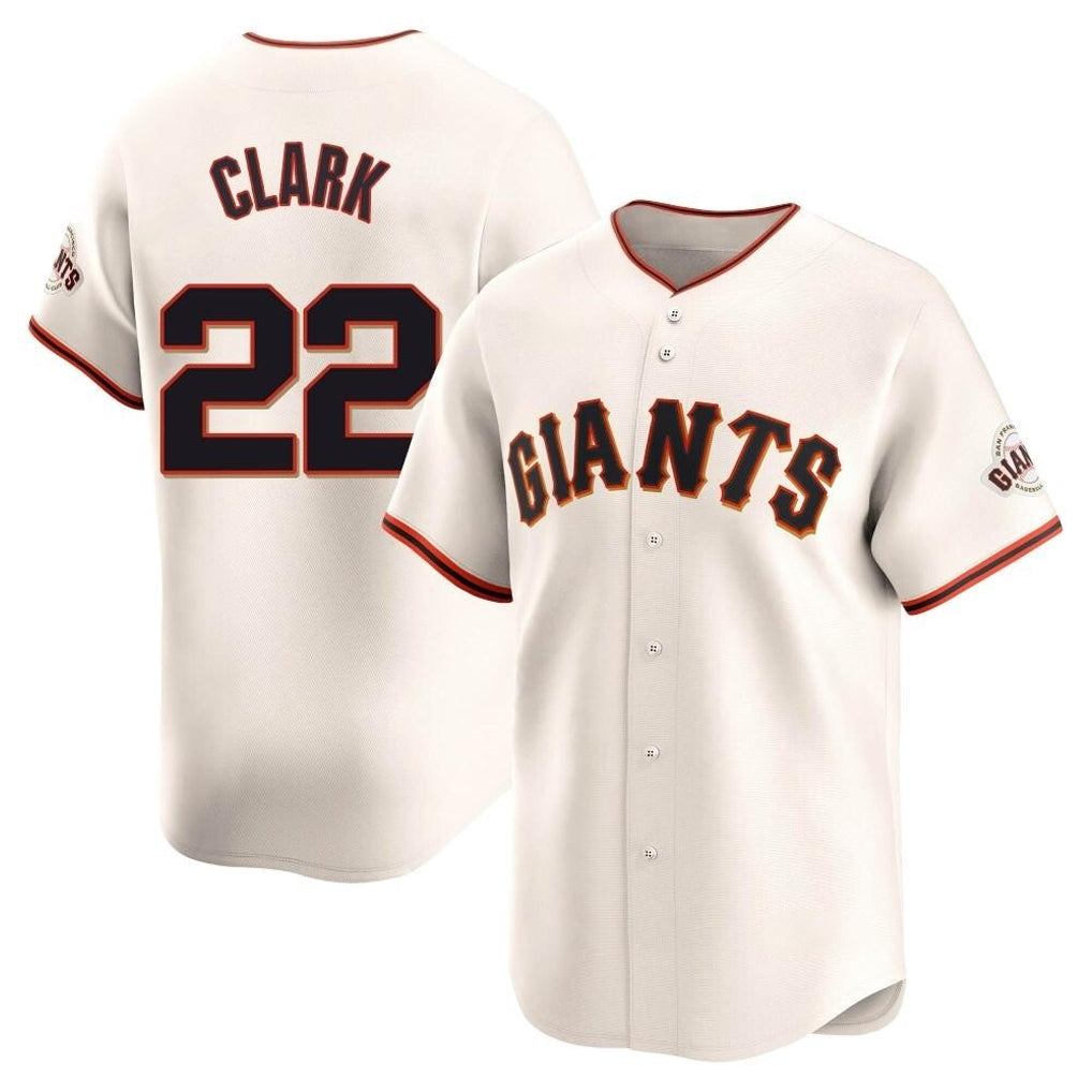 Odoa SF.Giants #22 Will Clark Player Cream Home Limited Stitched Jerseys