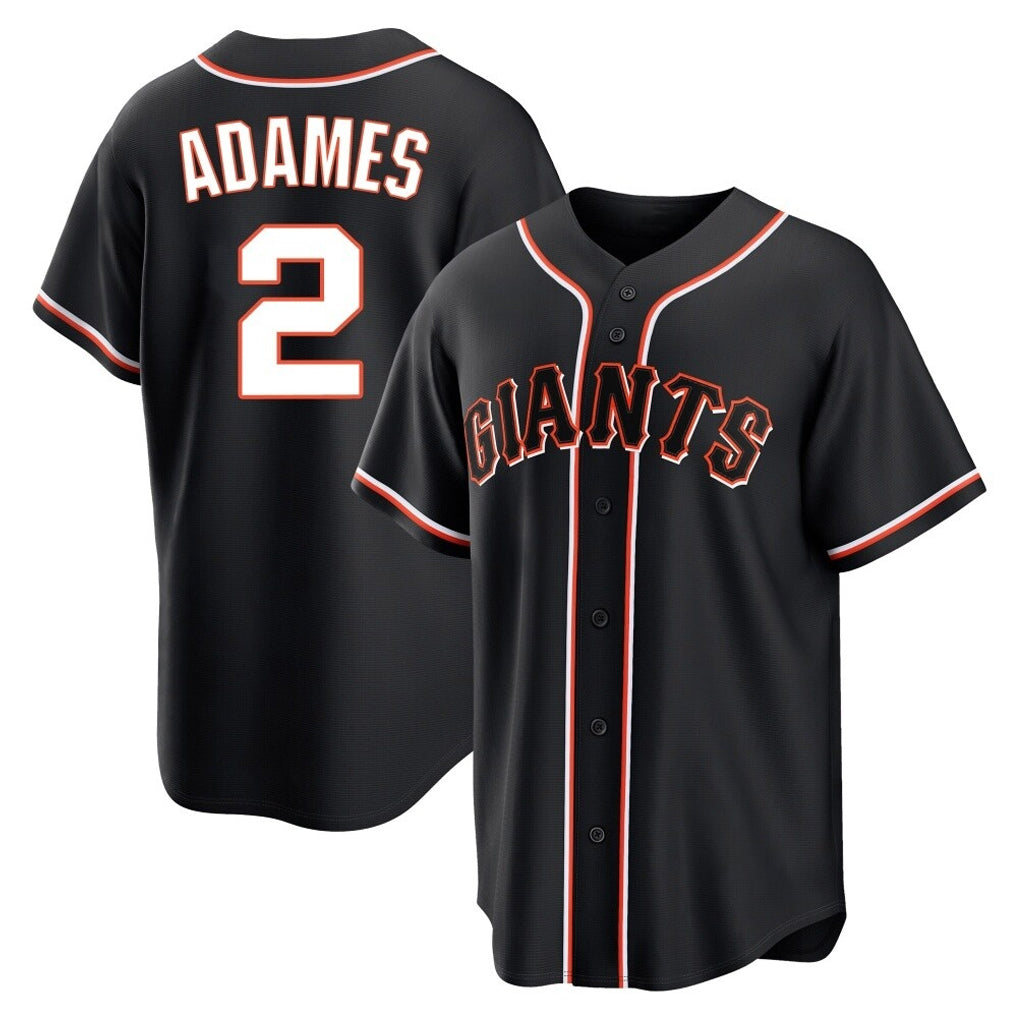 Odoa SF.Giants #2 Willy Adames Player Black Fashion Out Home Limited Stitched Jerseys