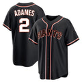 Odoa SF.Giants #2 Willy Adames Player Black Fashion Out Home Limited Stitched Jerseys