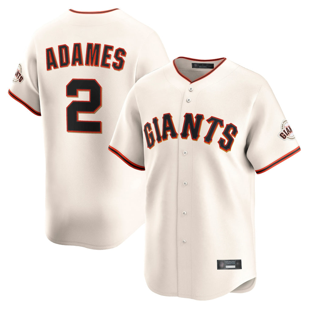 Odoa SF.Giants #2 Willy Adames Player Cream Home Limited Stitched Jerseys