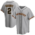 Odoa SF.Giants #2 Willy Adames Player Gray Home Game Stitched Jerseys