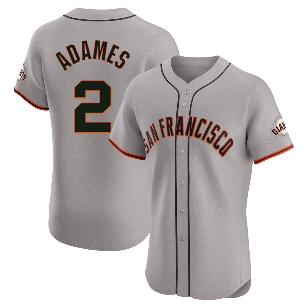 Odoa SF.Giants #2 Willy Adames Player Gray Home Limited Elite Stitched Jerseys