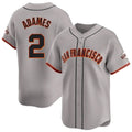 Odoa SF.Giants #2 Willy Adames Player Gray Home Limited Stitched Jerseys