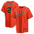 Odoa SF.Giants #2 Willy Adames Player Orange Home Game Stitched Jerseys