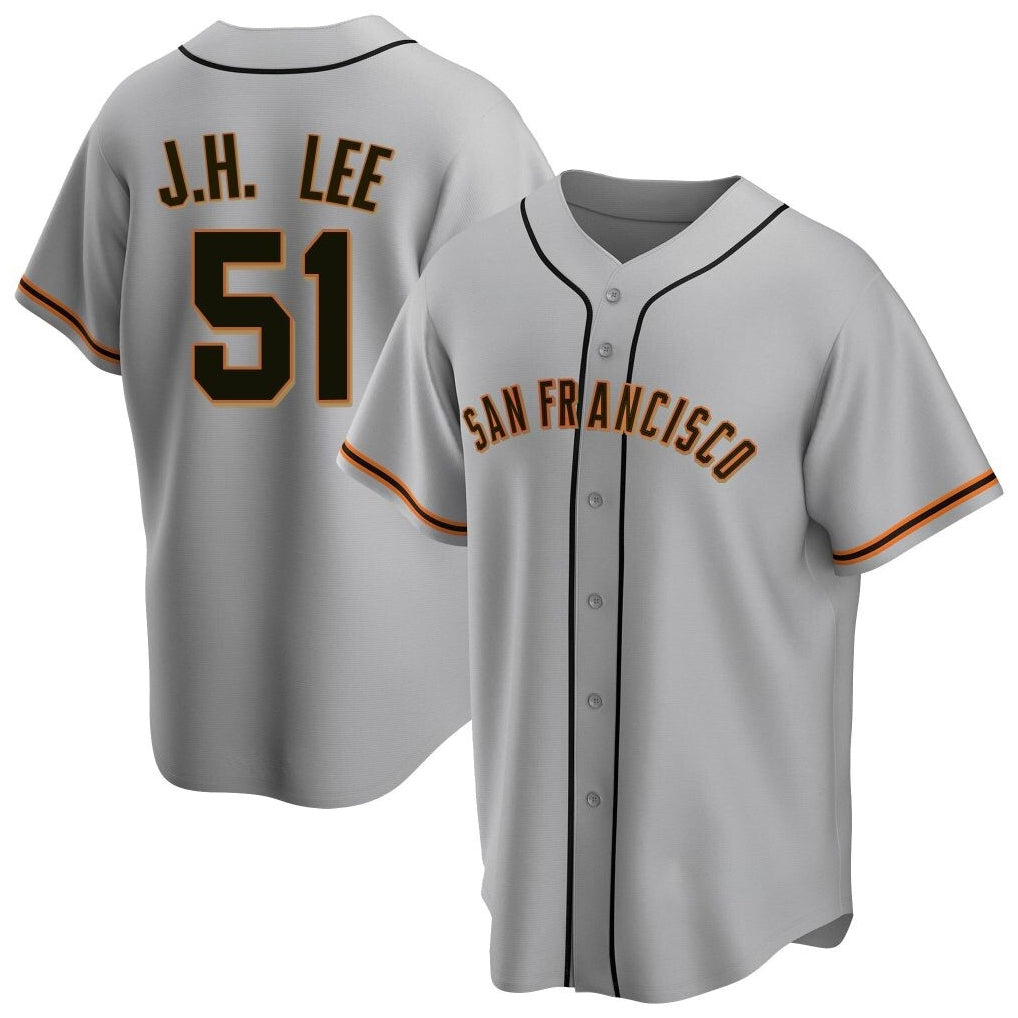 Odoa SF.Giants #51 Jung Hoo Lee Player Gray Home Game Stitched Jerseys