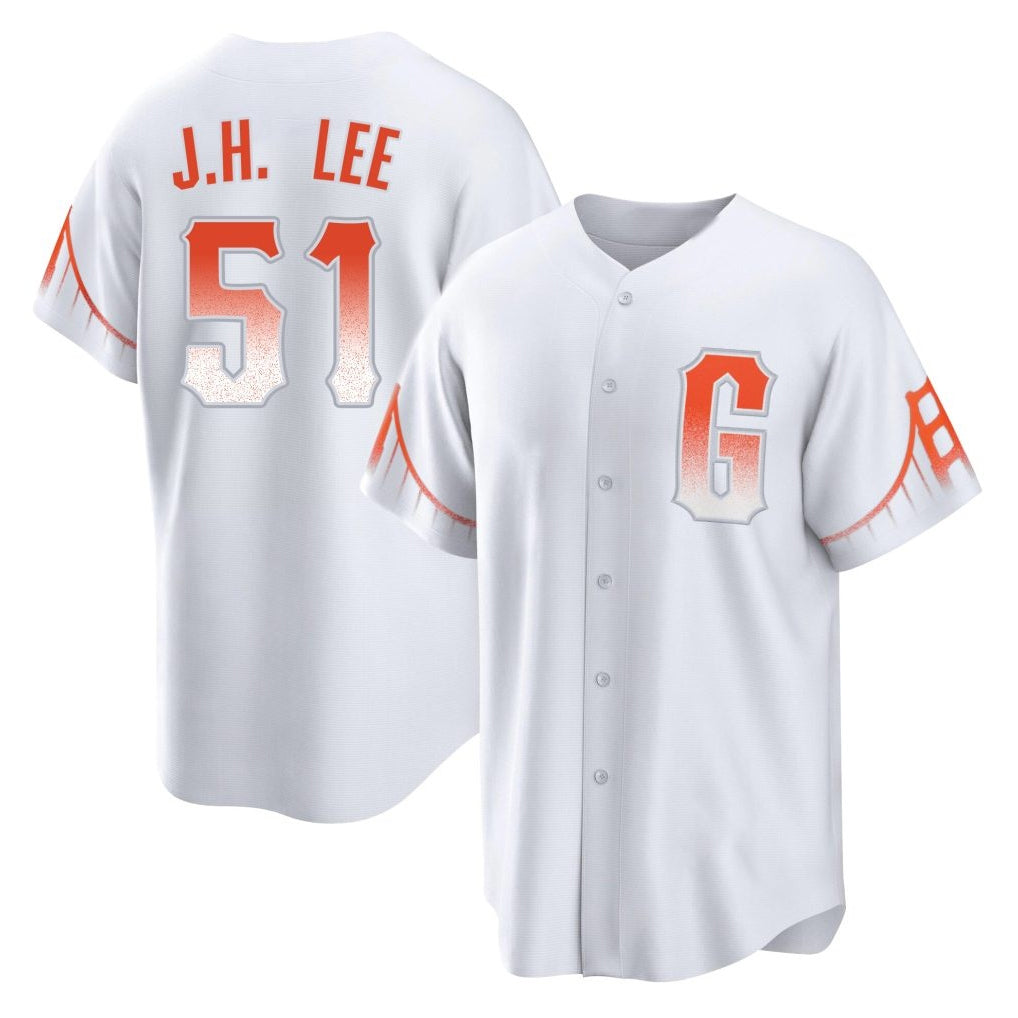 Odoa SF.Giants #51 Jung Hoo Lee Player White City Connect Home Game Stitched Jerseys